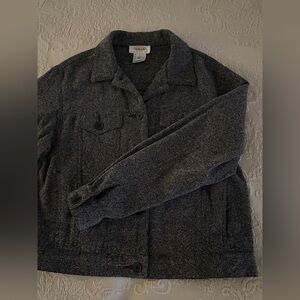 Talbots Tweed Chenille Bomber Jacket. Petite
